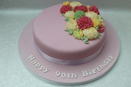 90th birthday flower cake